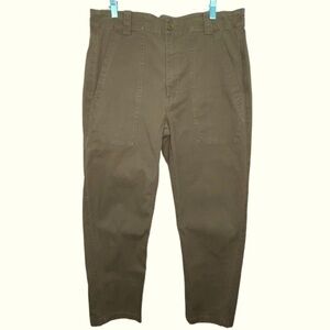 Vince Cargo Denim Ankle Pants Dark Taupe Brown